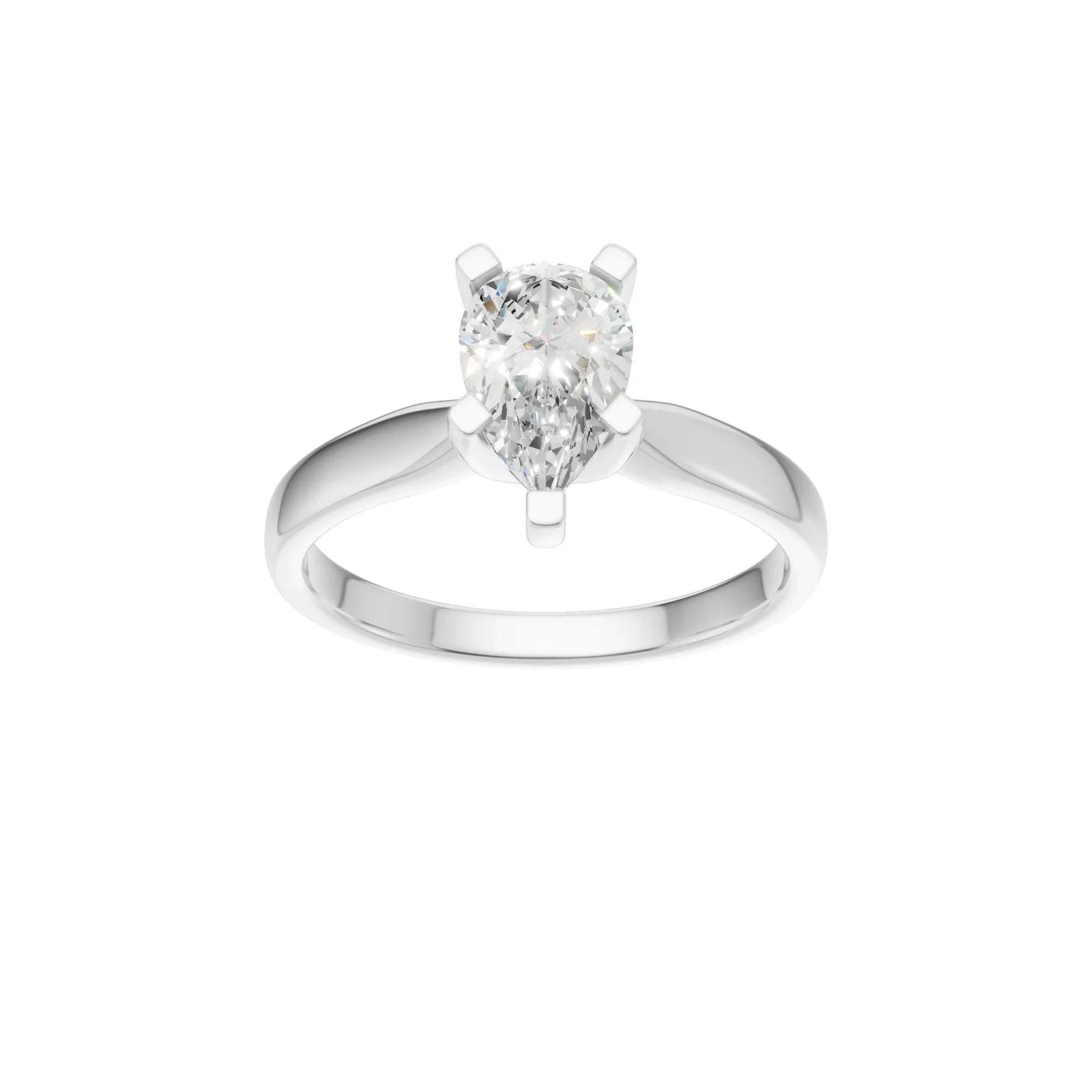 Pear Solitaire Ring 1.0Ct Certified