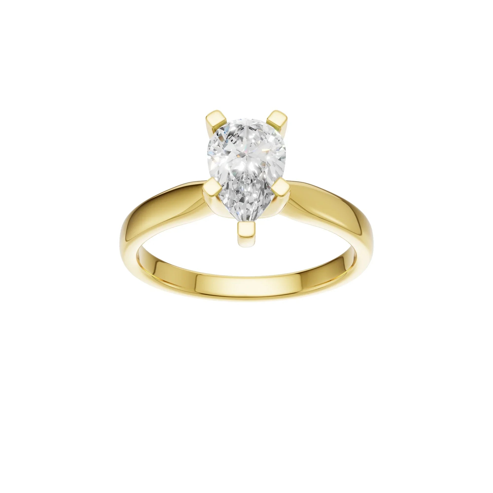 Pear Solitaire Ring 1.0Ct Certified