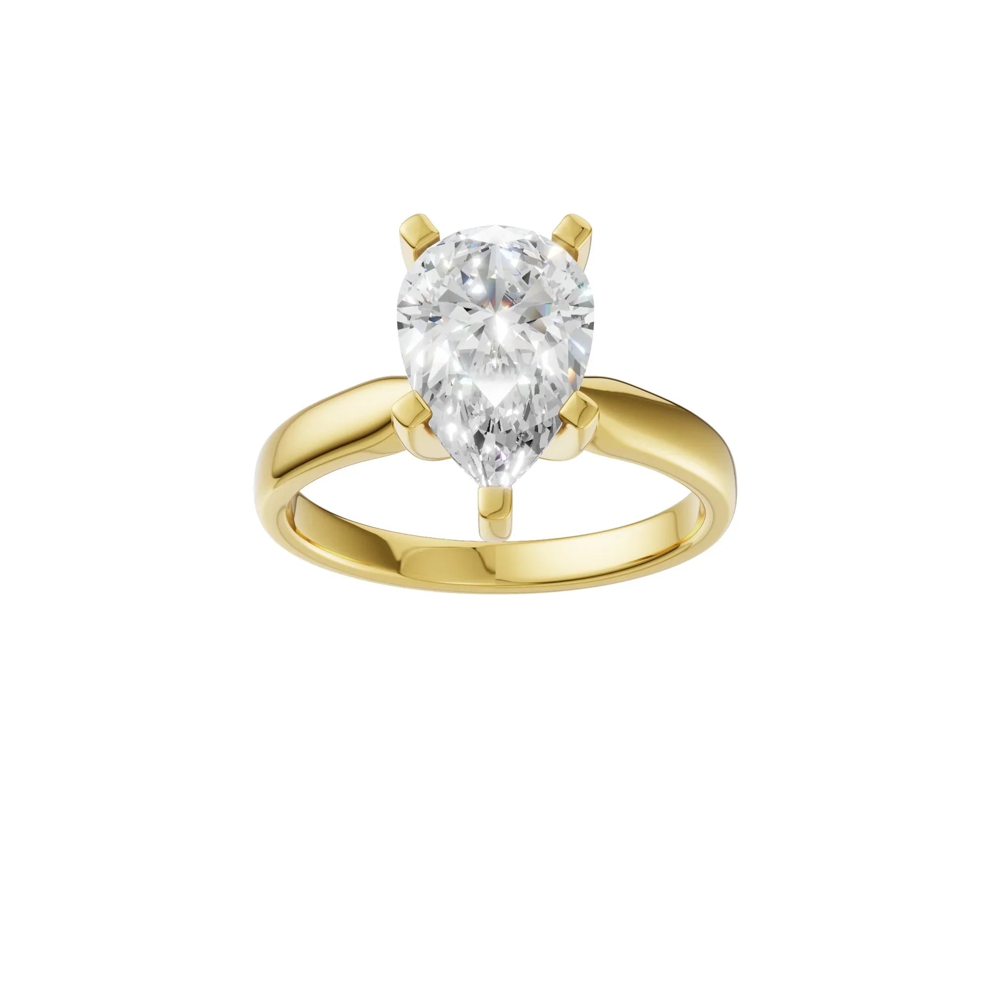 Pear Solitaire Ring 2.0Ct Certified