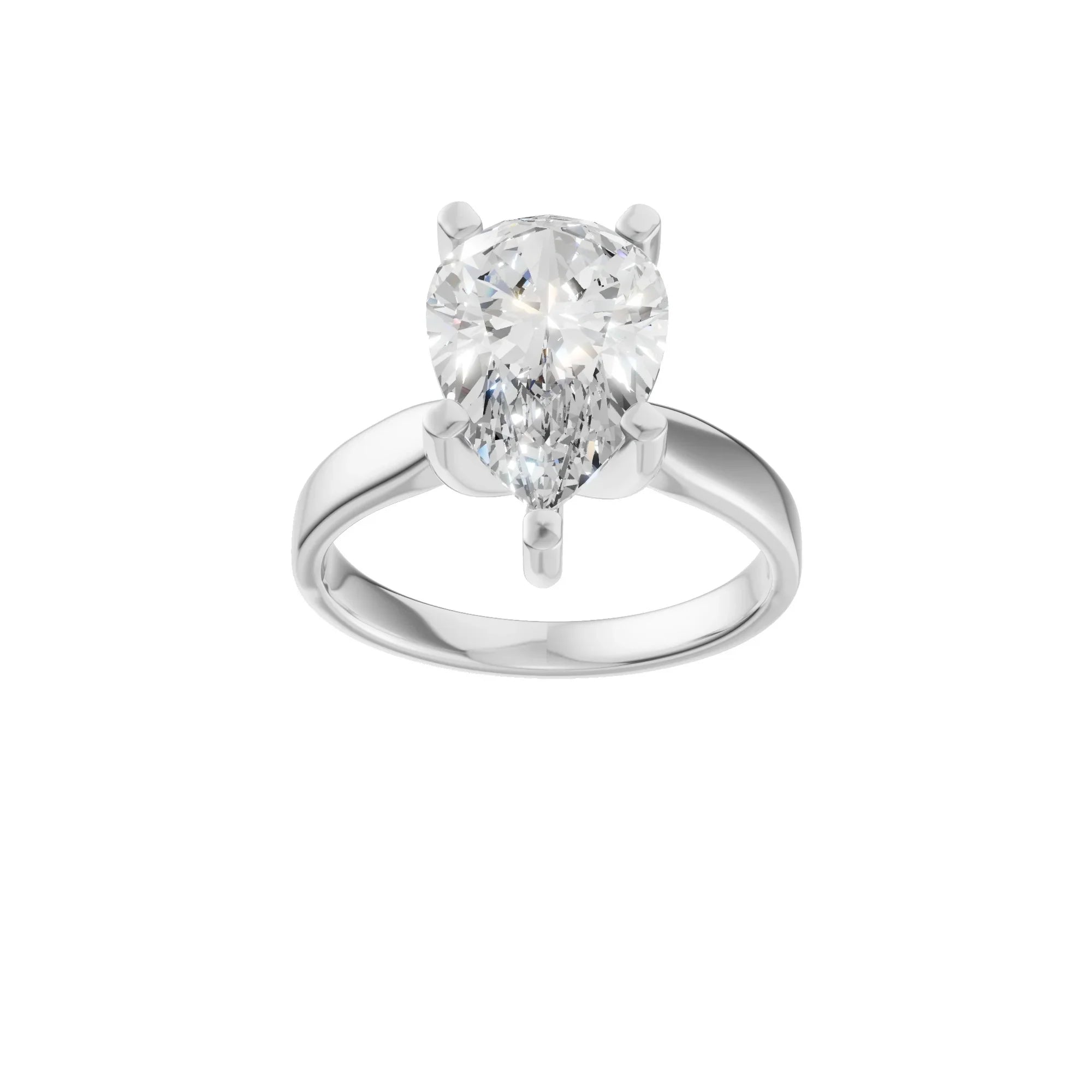 Pear Solitaire Ring 3.0Ct Certified