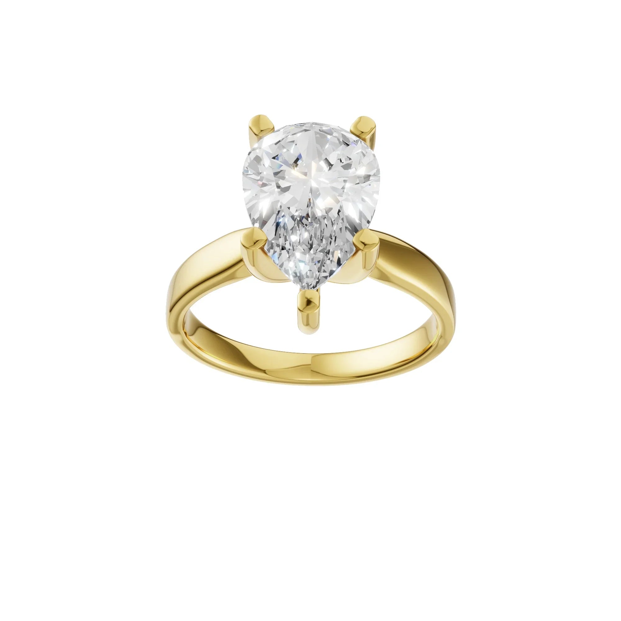 Pear Solitaire Ring 3.0Ct Certified