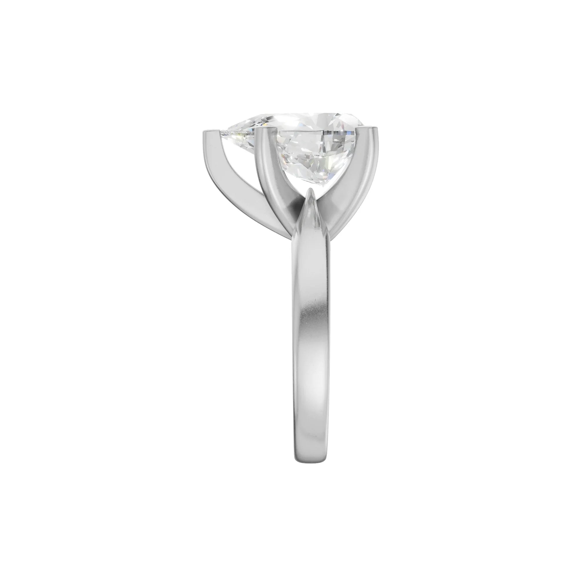 Pear Solitaire Ring 4.0Ct Certified