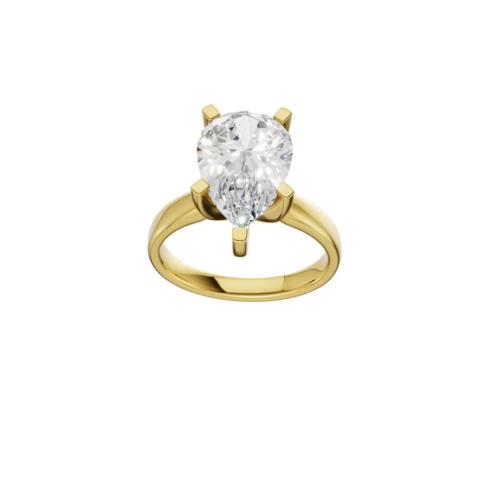 Pear Solitaire Ring 4.0Ct Certified