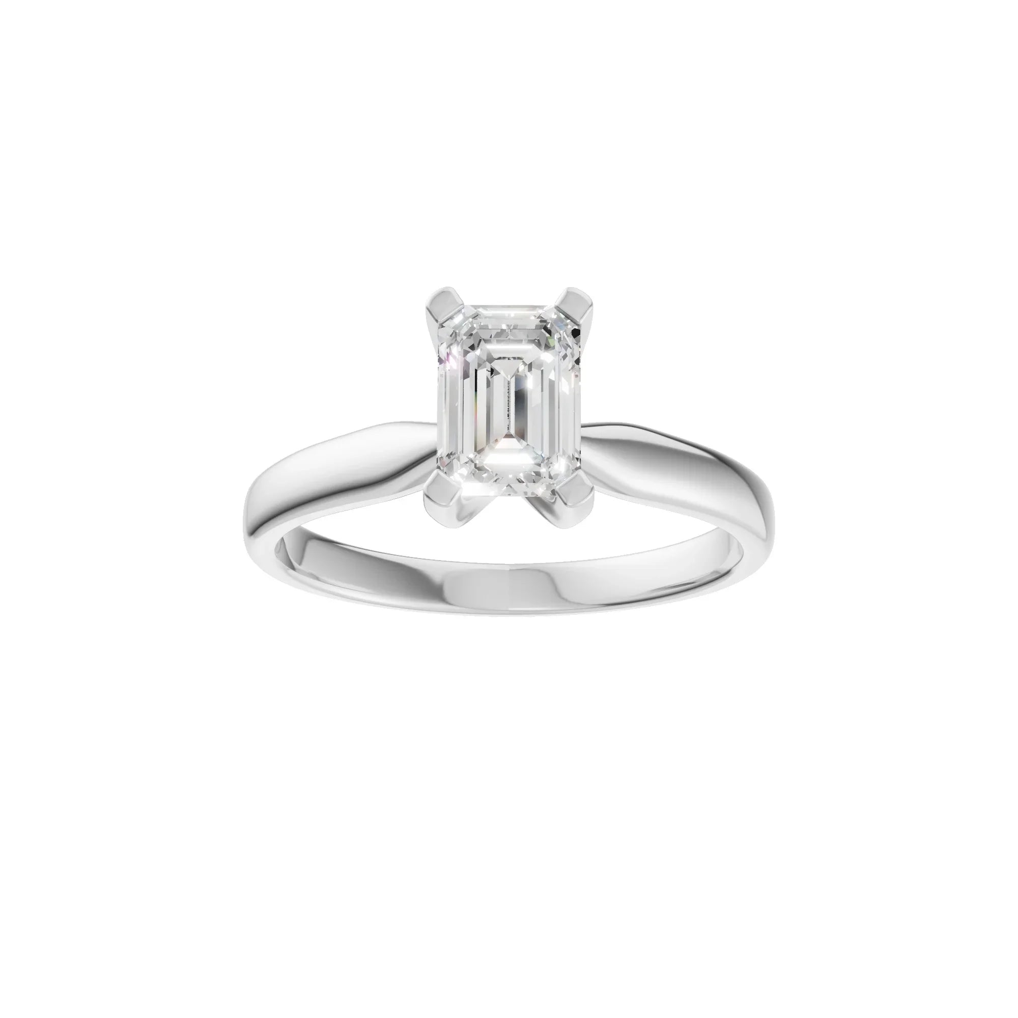 Emerald Cut Solitaire Ring 1.0Ct