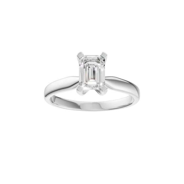Emerald Cut Solitaire Ring 1.0Ct