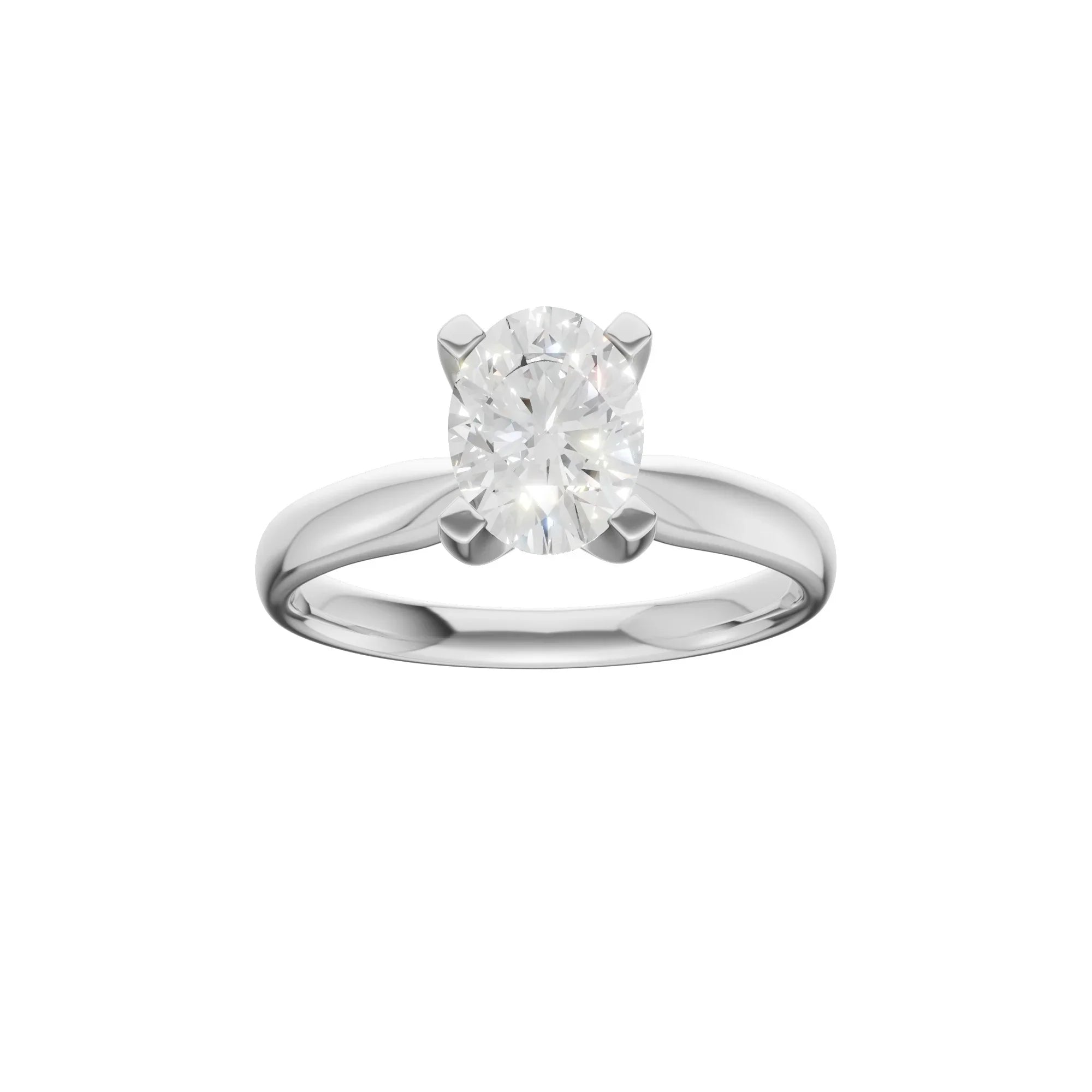 Oval Solitaire Ring 1.0Ct