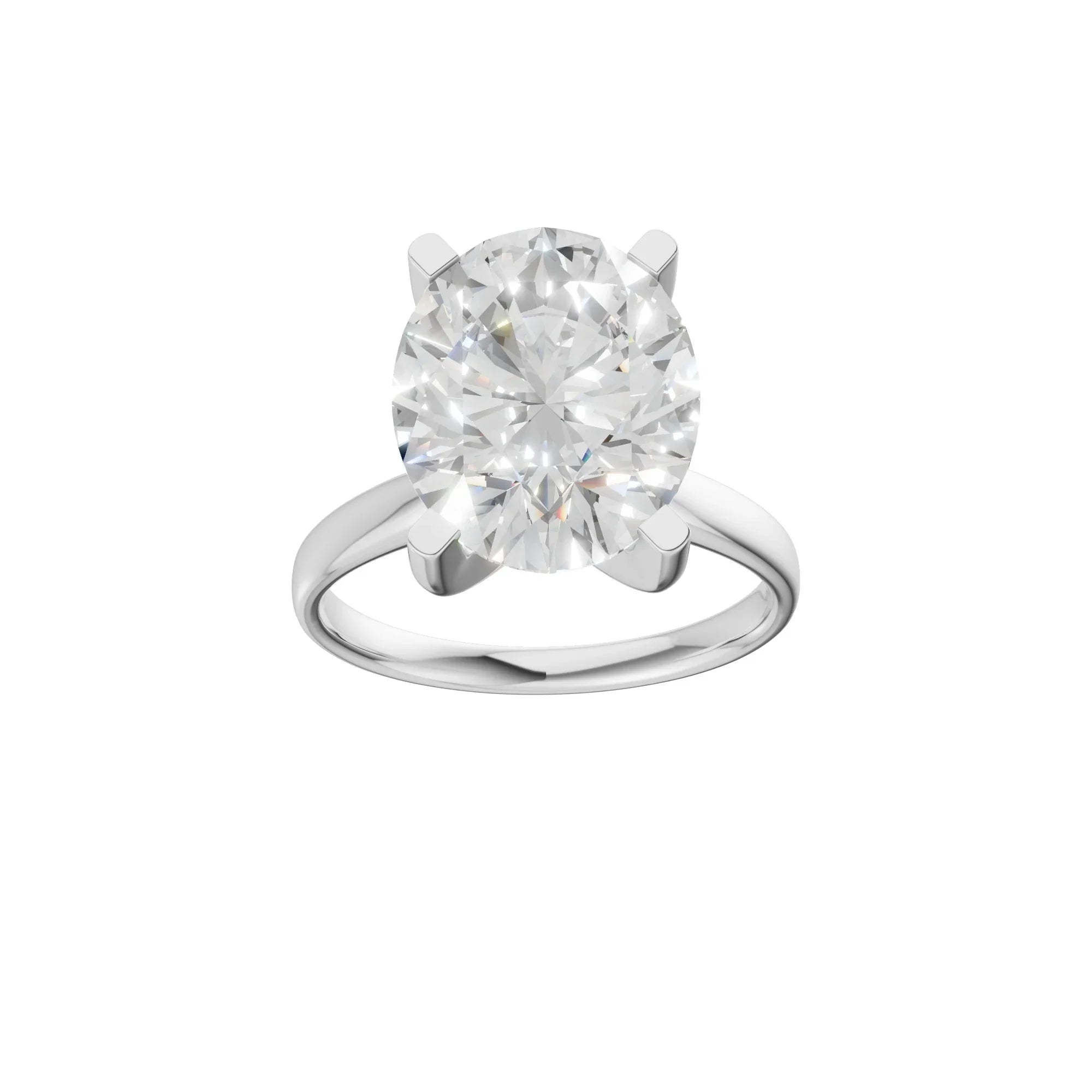 Oval Solitaire Ring 4.0Ct