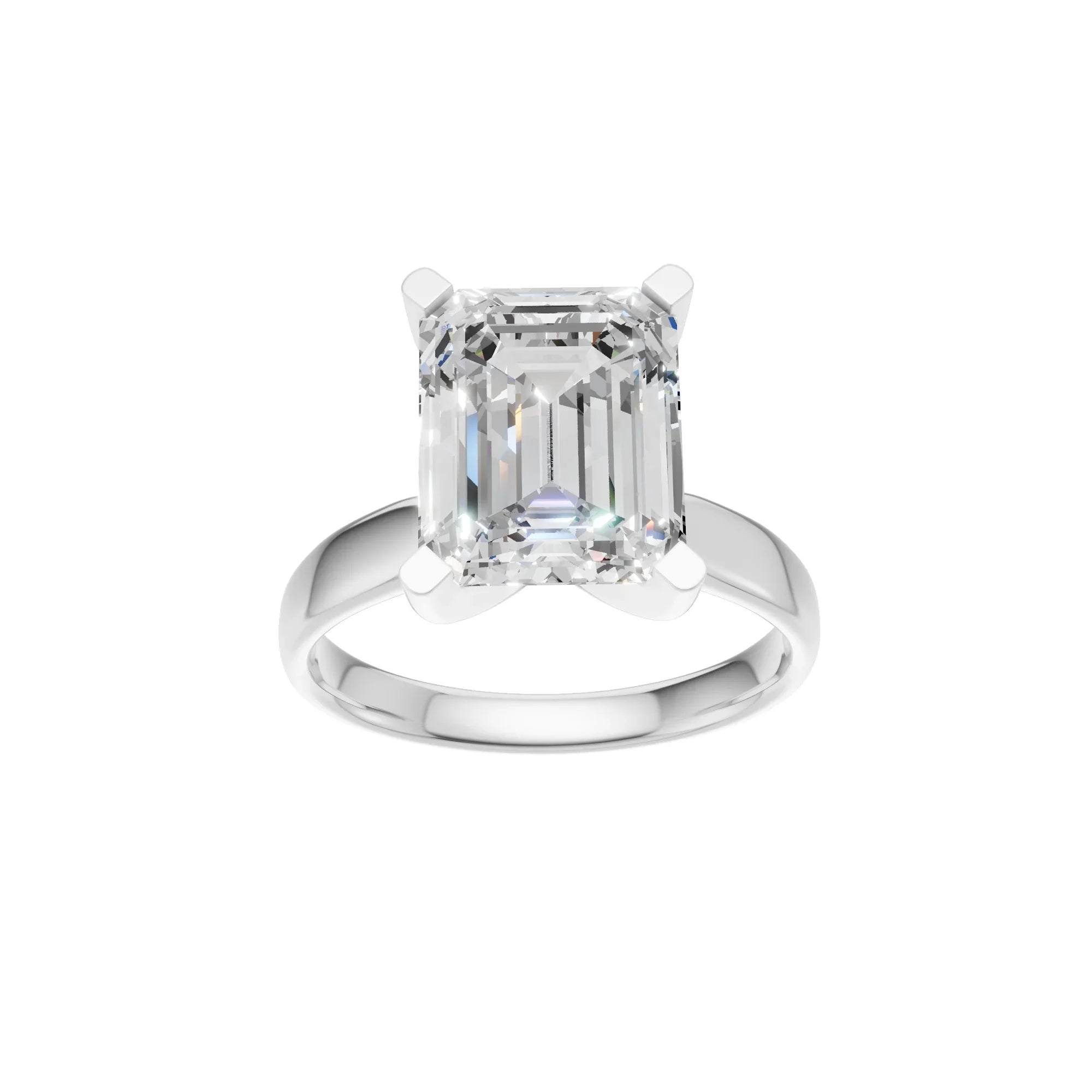 Emerald Cut Solitaire Ring 4.0Ct