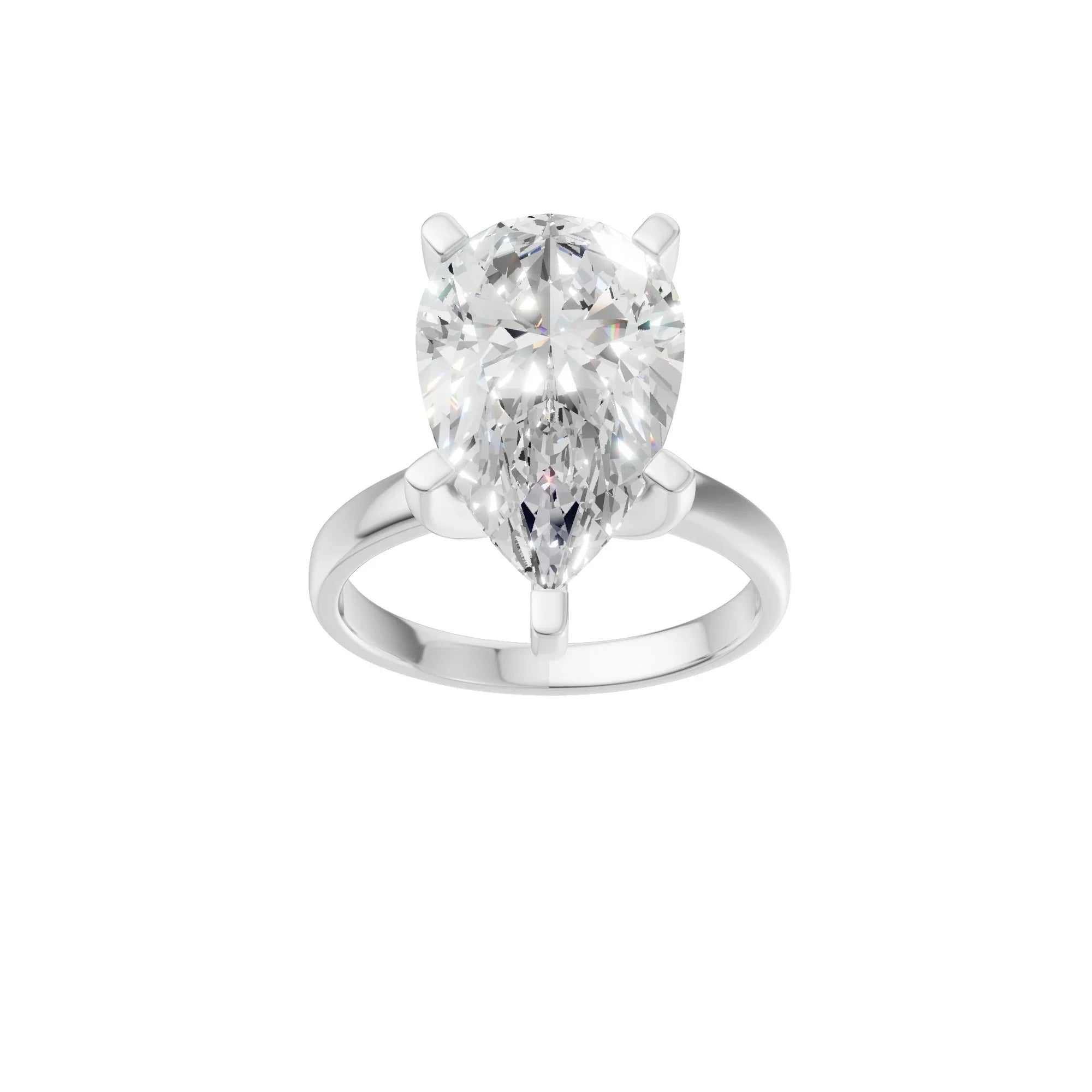 Pear Solitaire Ring 5.0Ct Certified