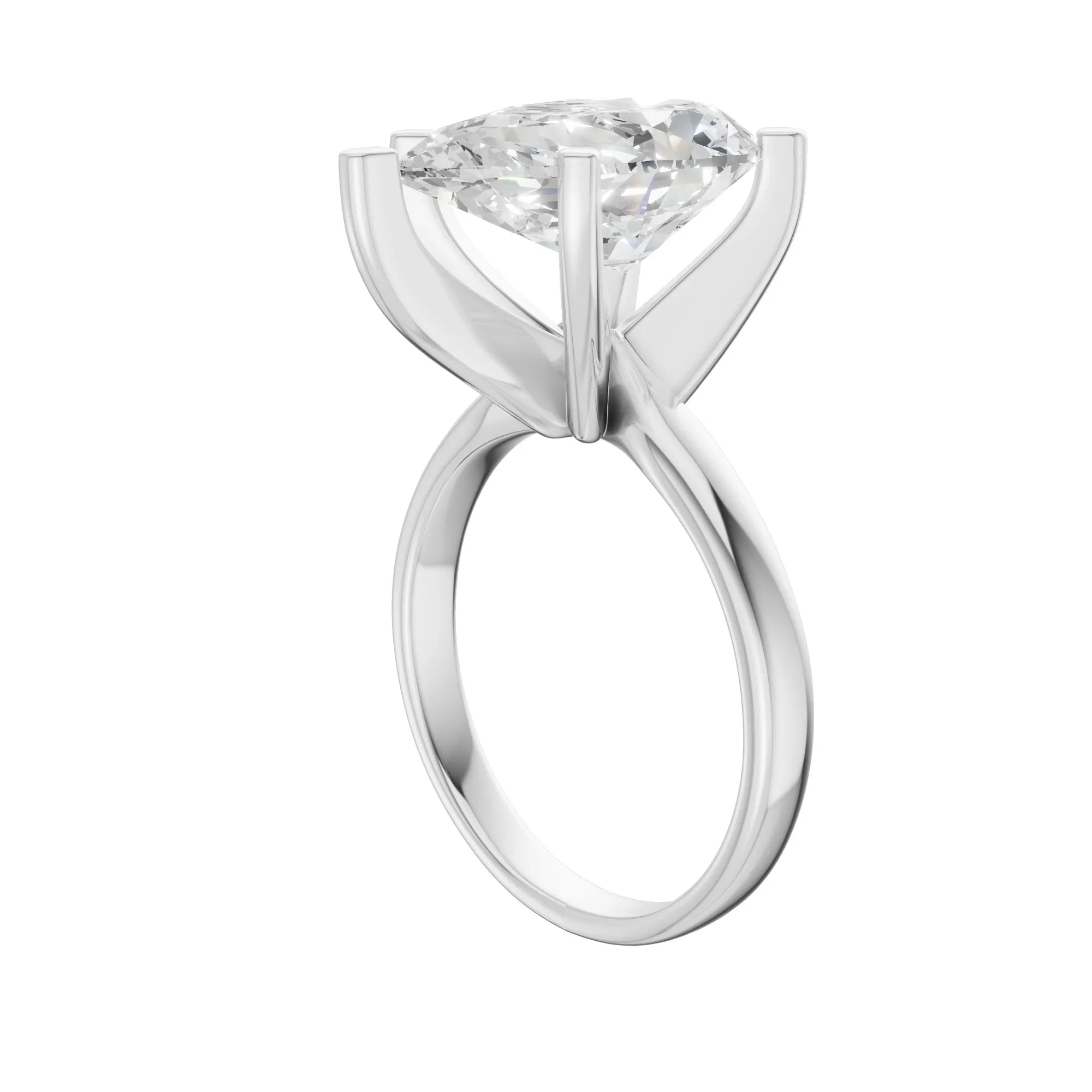 Pear Solitaire Ring 5.0Ct Certified