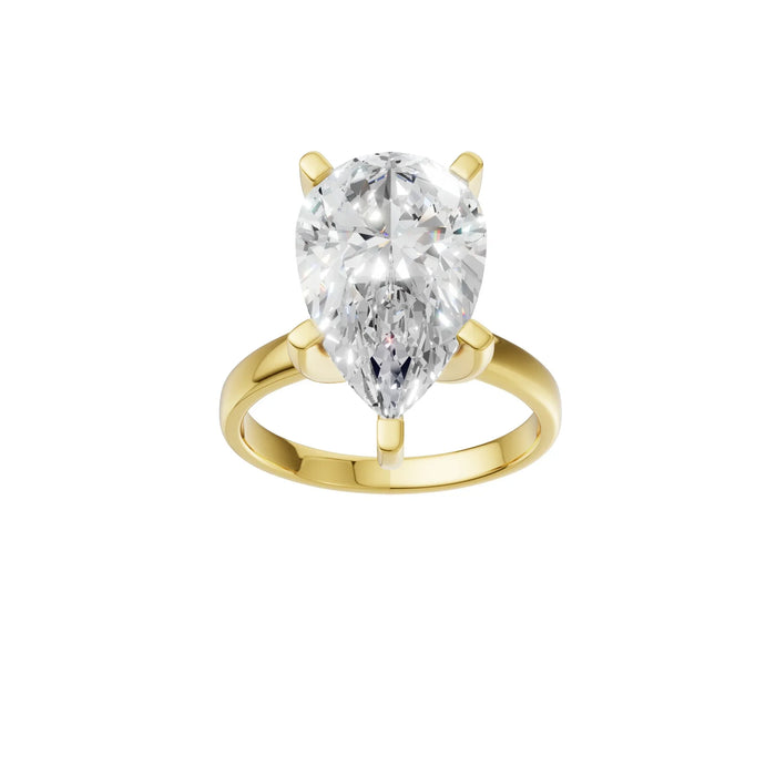 Pear Solitaire Ring 5.0Ct Certified