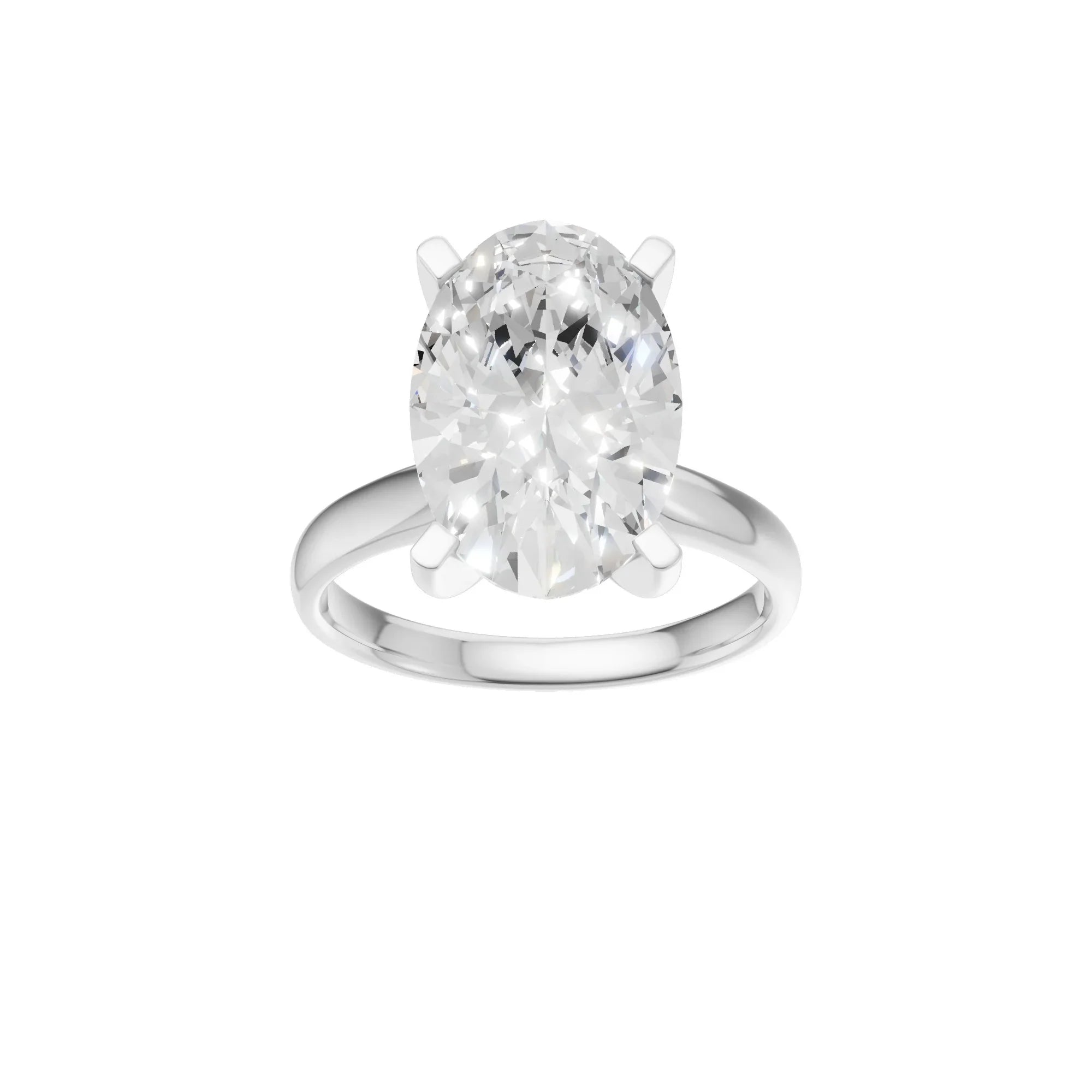 Oval Solitaire Ring 5.0Ct Certified