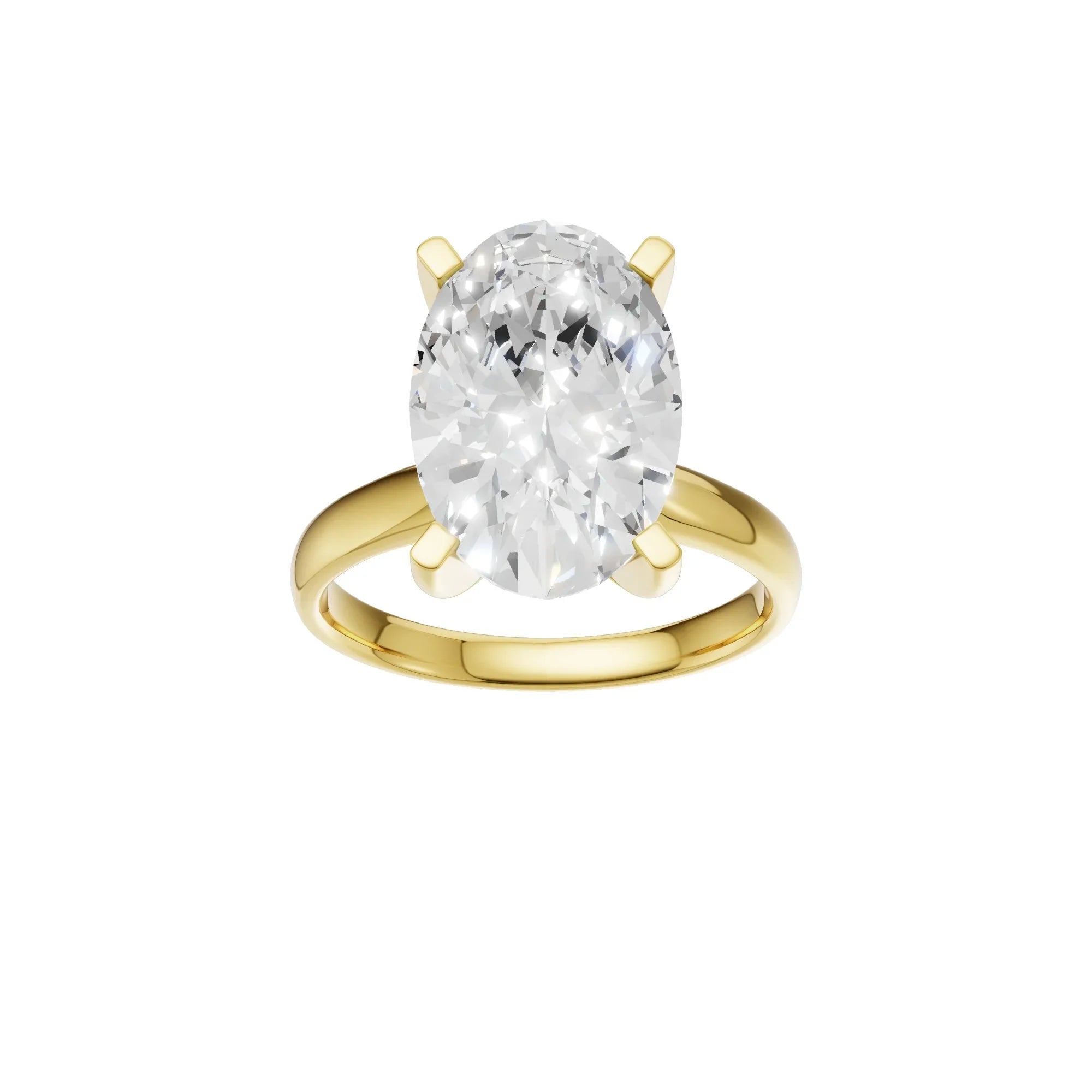 Oval Solitaire Ring 5.0Ct Certified