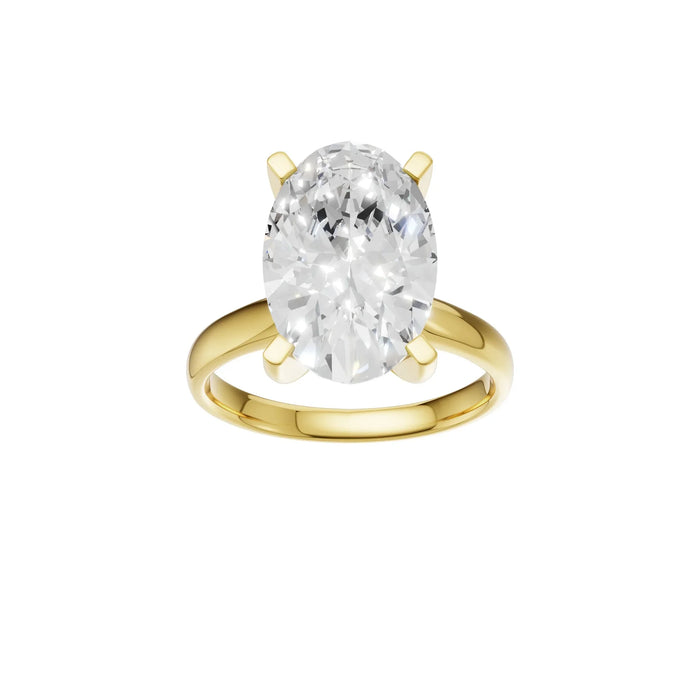 Oval Solitaire Ring 5.0Ct Certified