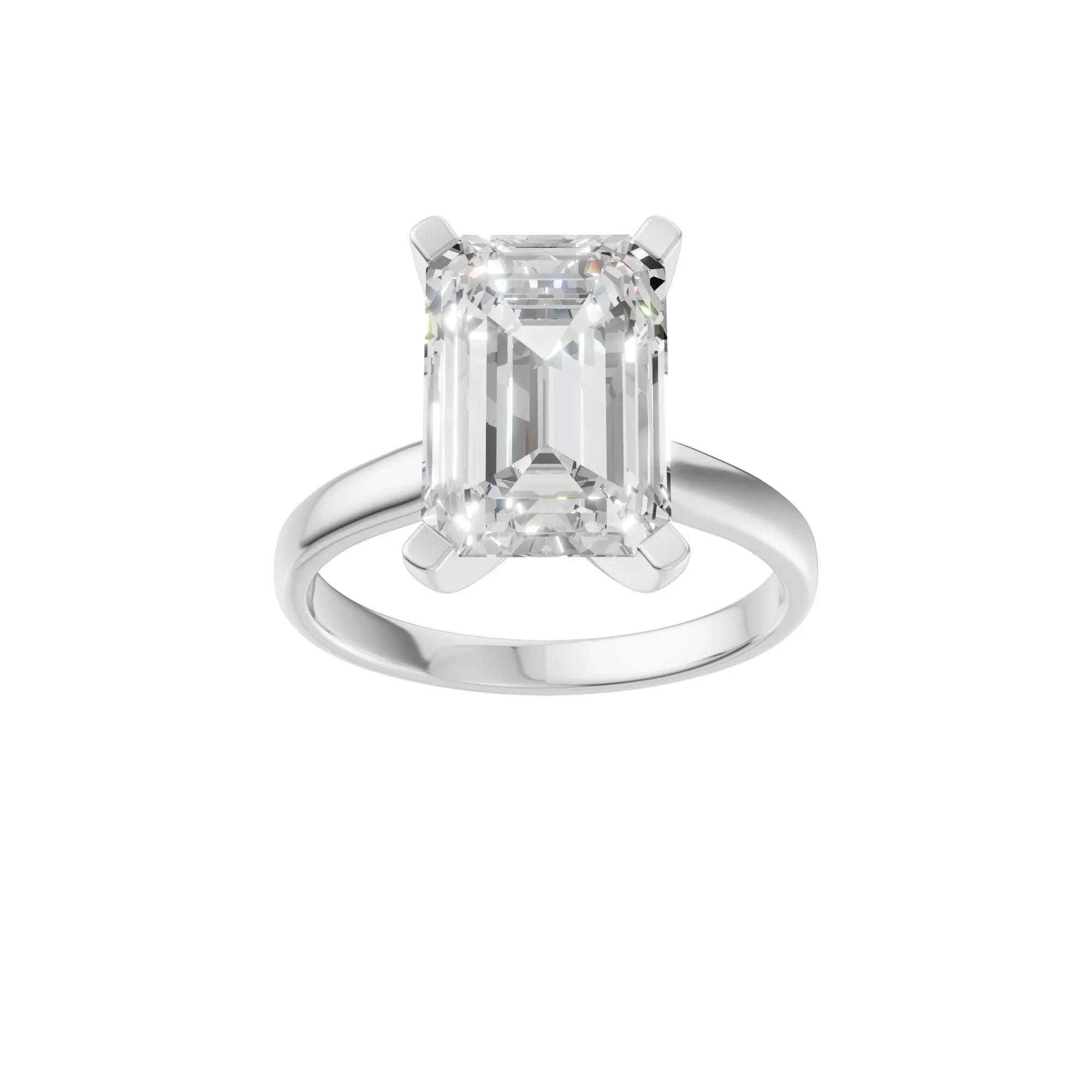 Emerald Cut Solitaire Ring 5.0Ct
