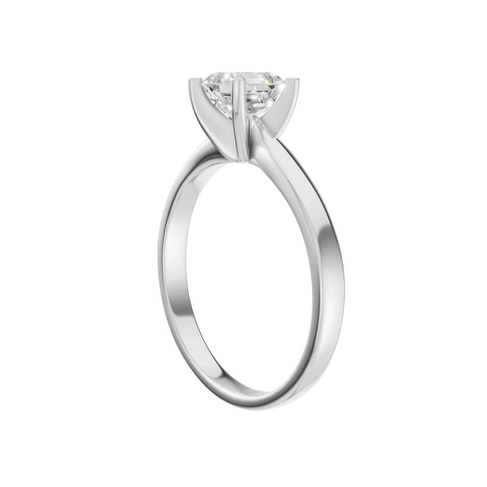 Asscher Cut Solitaire Ring 1.0Ct Certified