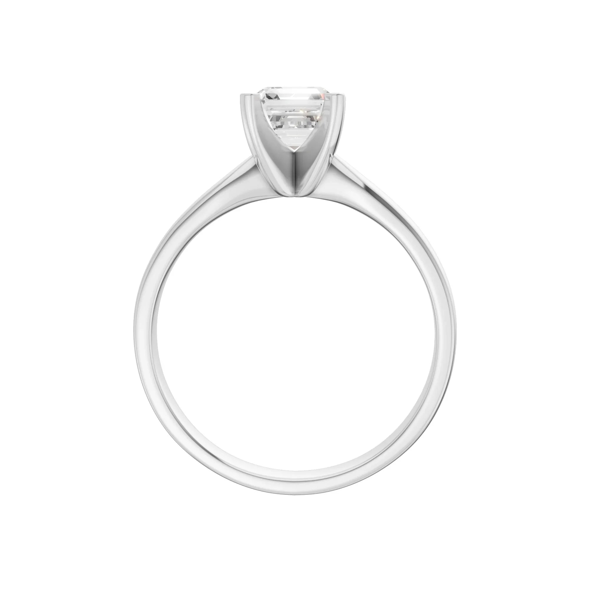 Asscher Cut Solitaire Ring 1.0Ct Certified