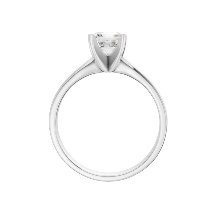 Asscher Cut Solitaire Ring 1.0Ct Certified