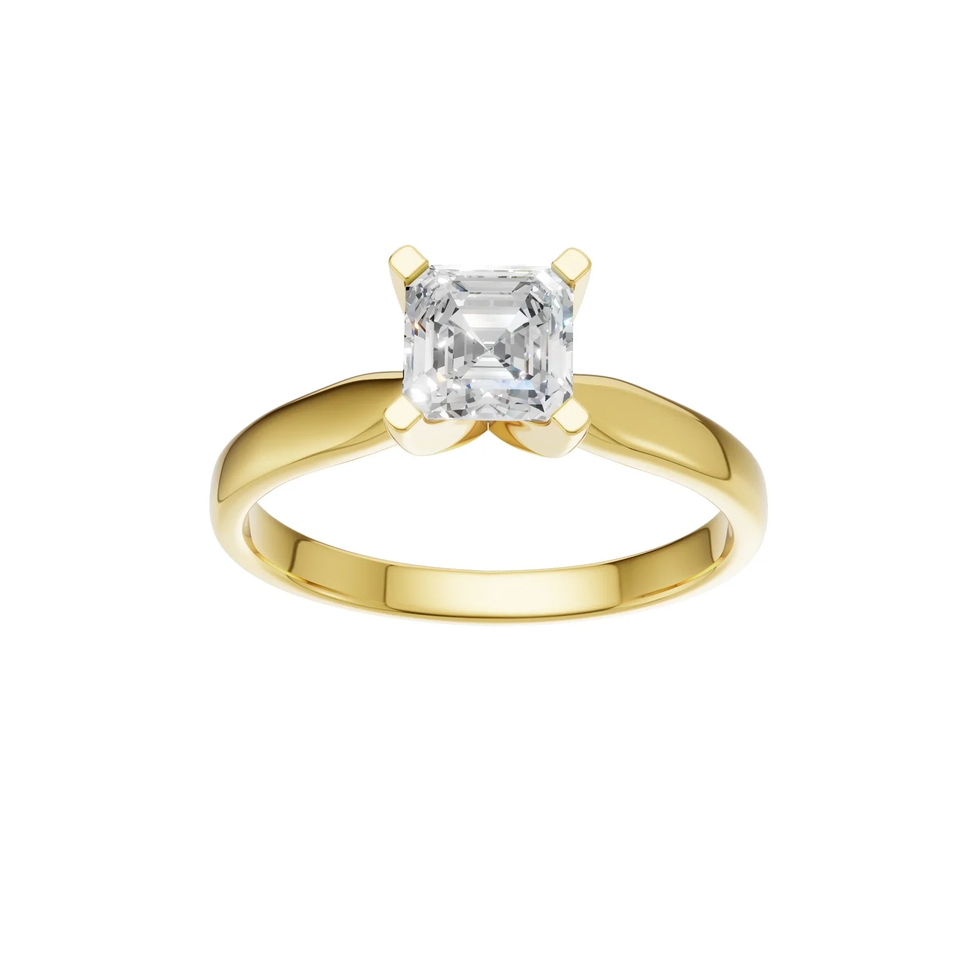 Asscher Cut Solitaire Ring 1.0Ct Certified