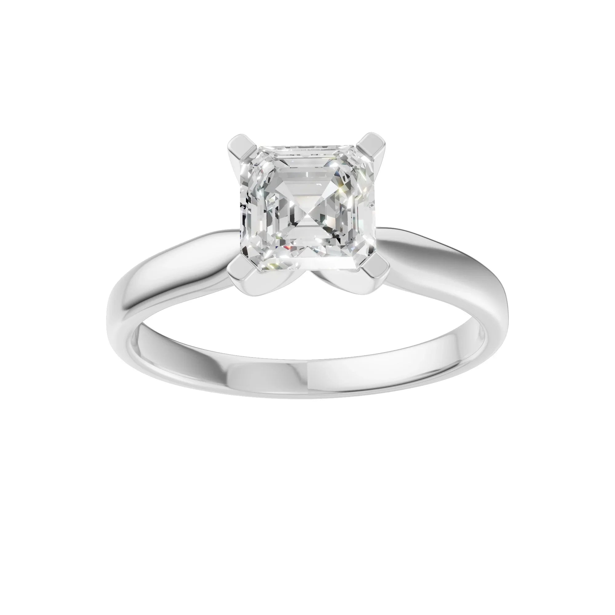 Asscher Cut Solitaire Ring 2.0Ct Certified