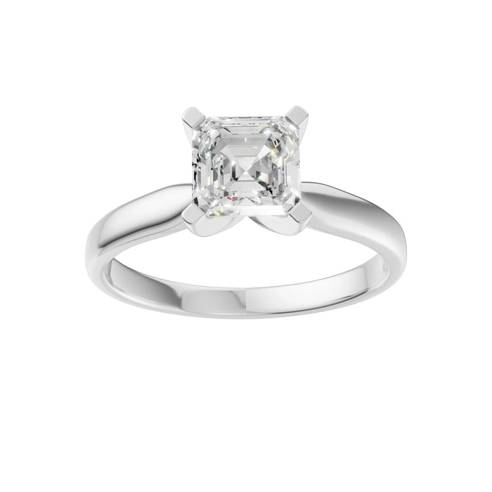 Asscher Cut Solitaire Ring 2.0Ct Certified