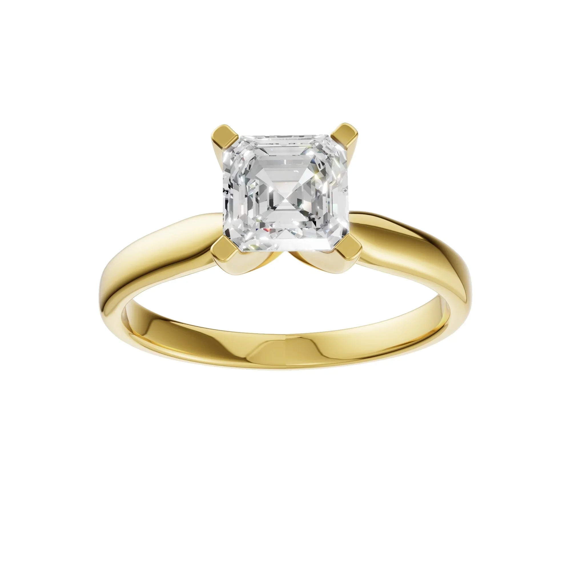 Asscher Cut Solitaire Ring 2.0Ct Certified