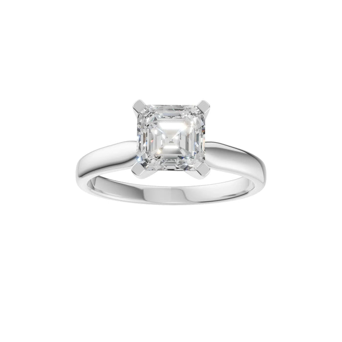 Asscher Cut Solitaire Ring 3.0Ct Certified