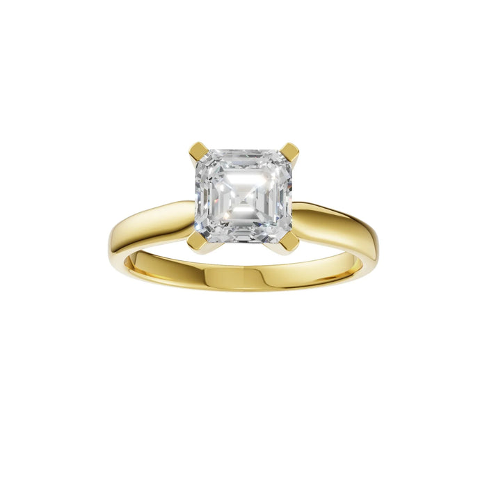 Asscher Cut Solitaire Ring 3.0Ct Certified