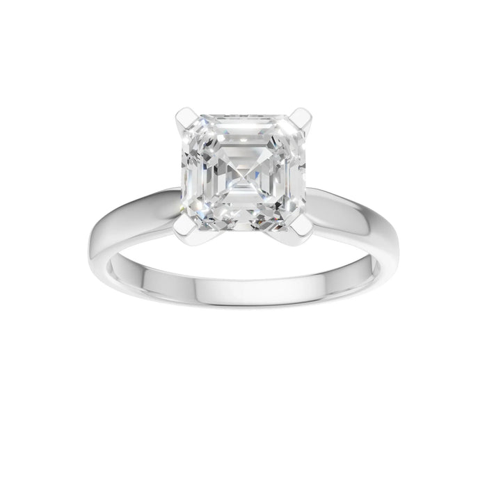 Asscher Cut Solitaire Ring 4.0Ct Certified