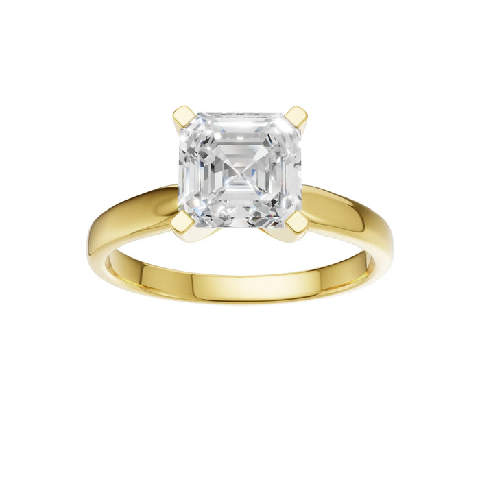 Asscher Cut Solitaire Ring 4.0Ct Certified
