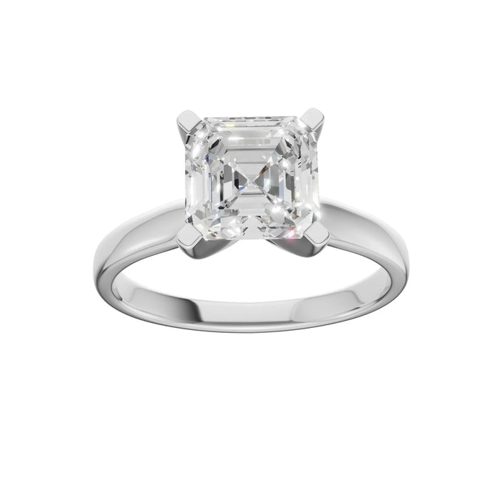 Asscher Cut Solitaire Ring 5.0Ct Certified