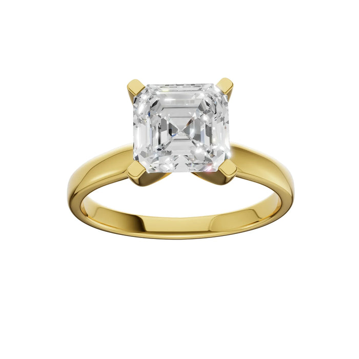 Asscher Cut Solitaire Ring 5.0Ct Certified
