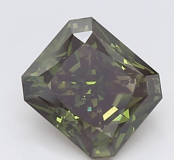 1.72Ct Dark Green VVS2 IGI Certified Radiant Lab Grown Diamond