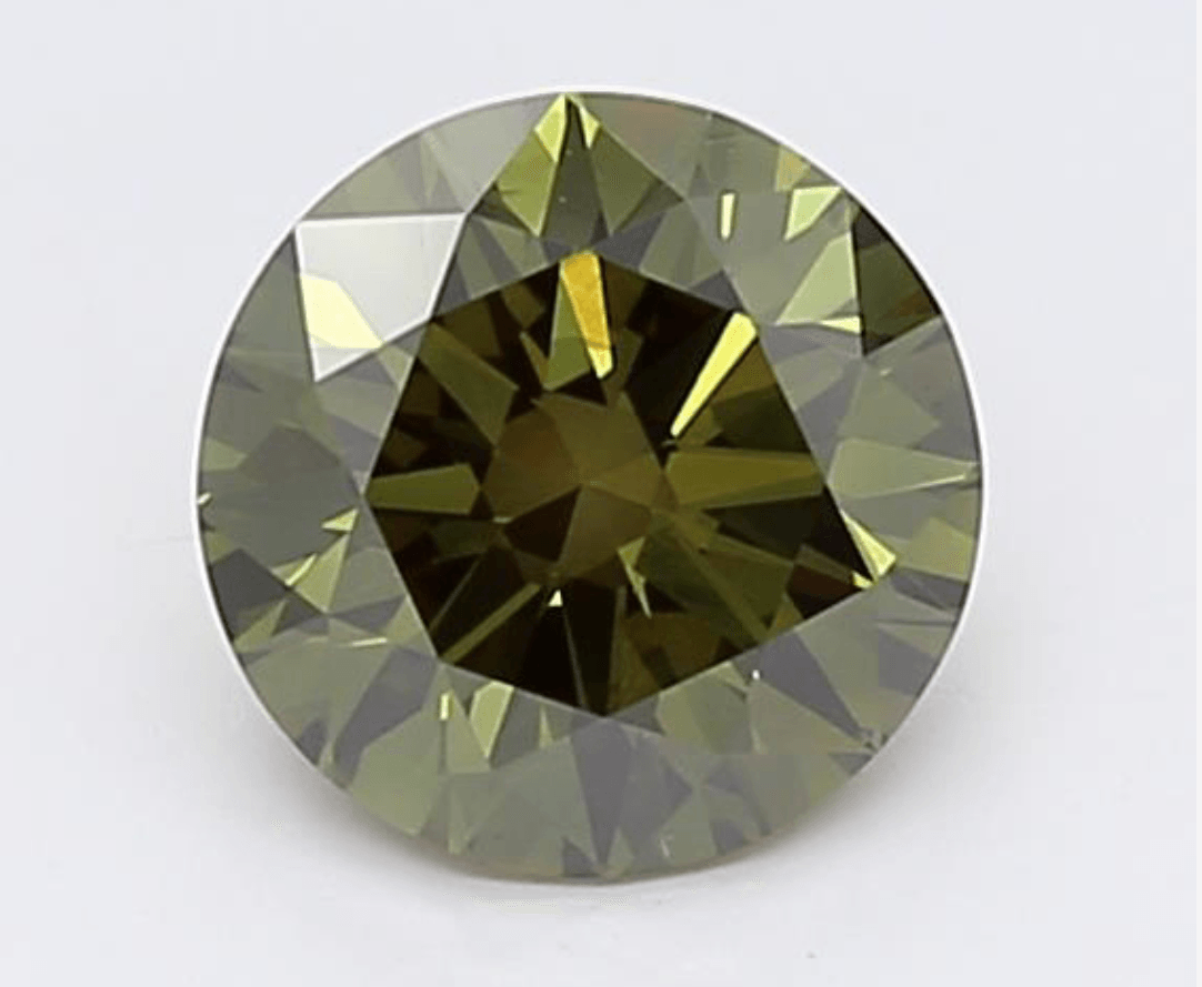 1.01Ct Dark Green VS2 IGI Certified Round Lab Grown Diamond