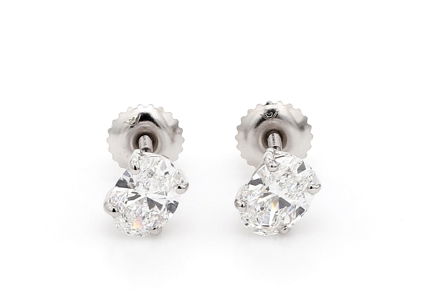 Classic Oval Earrings 1.0 CTW. IGI Certified - New World Diamonds - Earrings