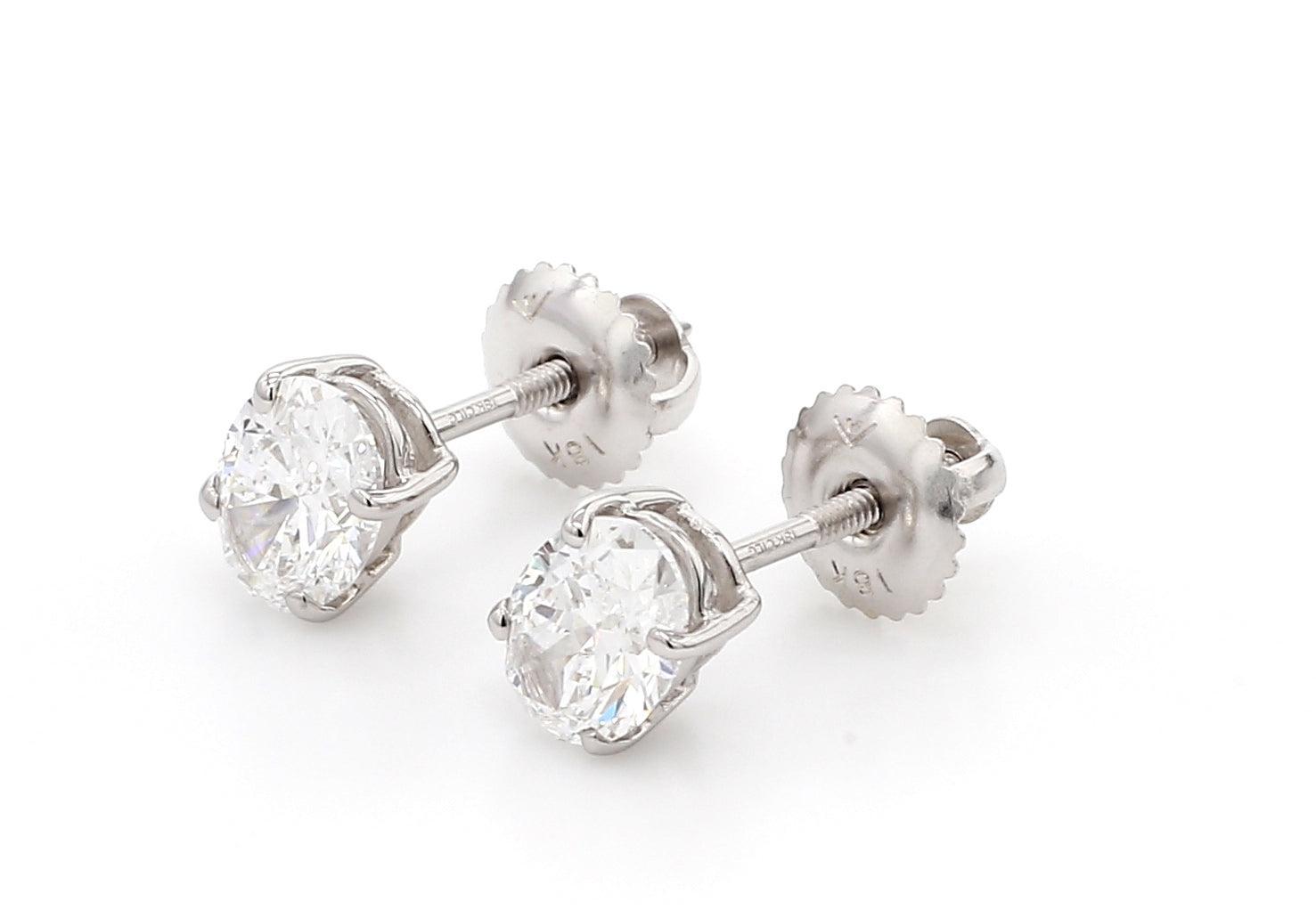 Classic Oval Earrings 1 1/2 CTW. IGI Certified - New World Diamonds - Earrings