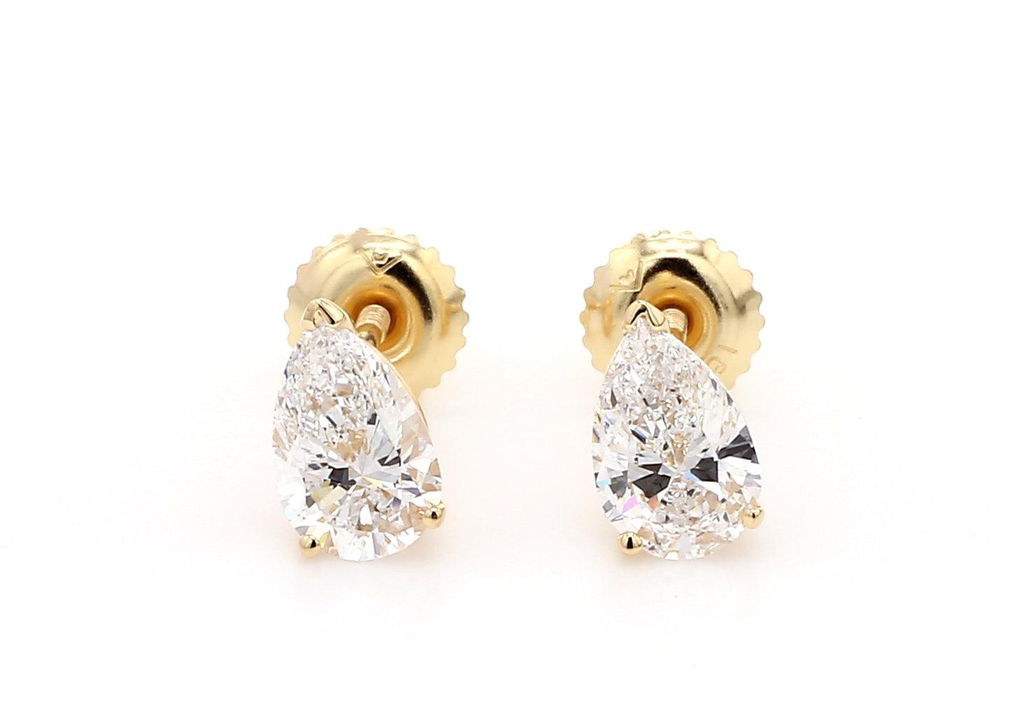 Classic Pear Shaped Earrings 2.0 CTW. IGI Certified - New World Diamonds - Earrings