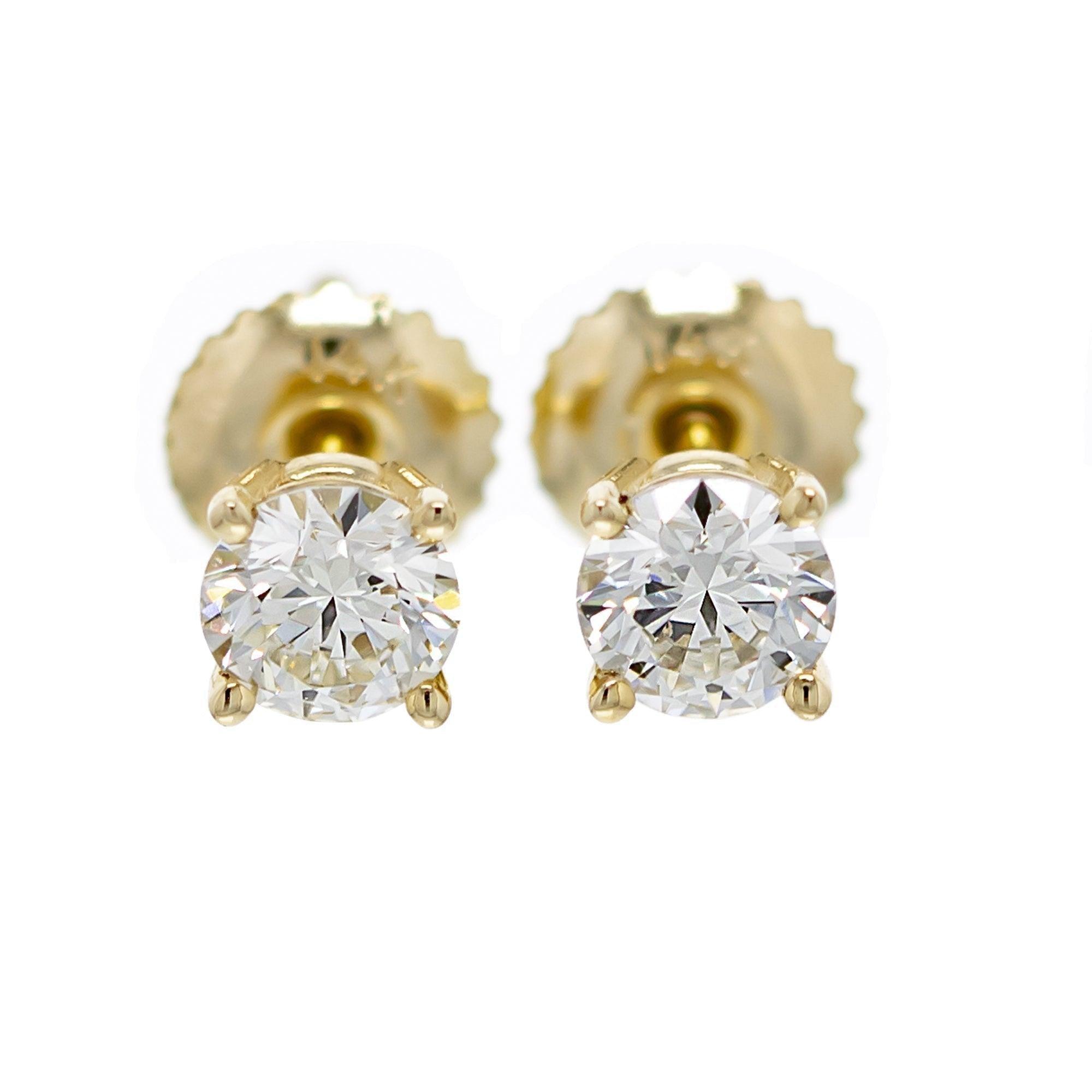 Classic Round Earrings 3/4 CTW. IGI Certified E-F VS - New World Diamonds - Earrings