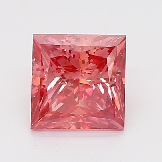 Loose 1.02 Carat Vivid Pink SI2 IGI Certified Lab Grown Princess Diamonds