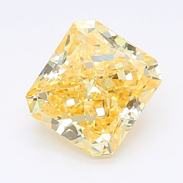 Loose 1.53 Carat Intense Yellow SI1 IGI Certified Lab Grown Radiant Diamonds