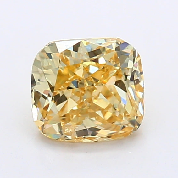 Loose 1.02 Carat Intense Yellow SI1 IGI Certified Lab Grown Cushion Diamonds