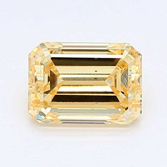 Loose 1.11 Carat Fancy Yellow SI1 IGI Certified Lab Grown Emerald Diamonds