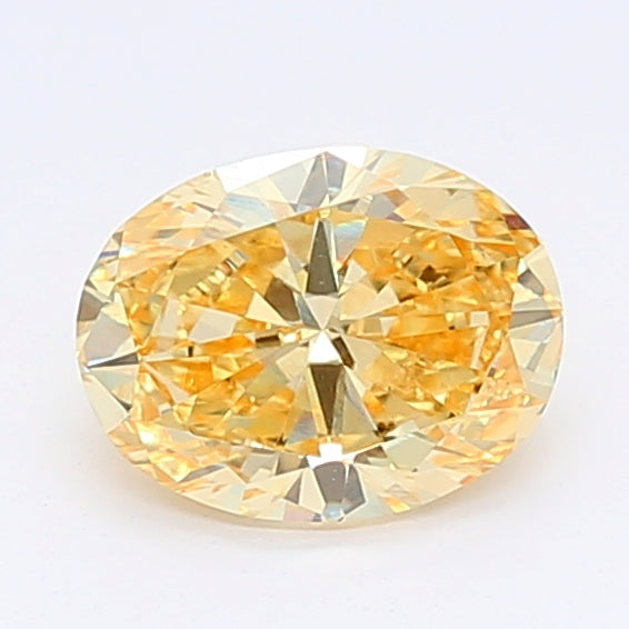 Loose 1.02 Carat Fancy Light Yellow SI1 IGI Certified Lab Grown Oval Diamonds