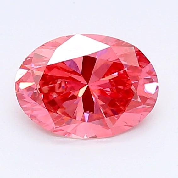 Loose 1.07 Carat Vivid Pink VS2 IGI Certified Lab Grown Oval Diamonds