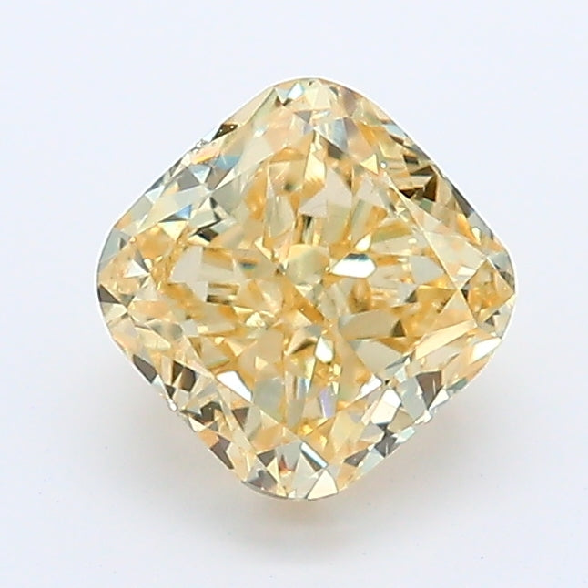 Loose 1.1 Carat Deep Yellow SI2 IGI Certified Lab Grown Cushion Diamonds