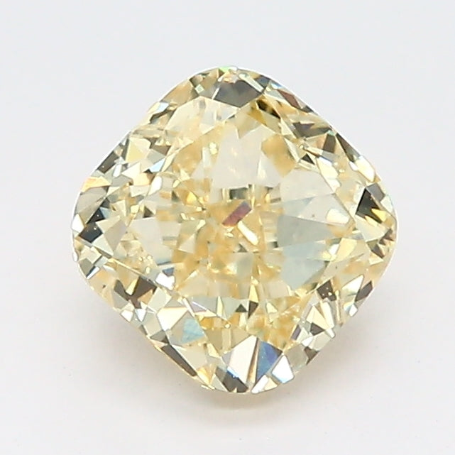 Loose 1.08 Carat Fancy Yellow SI1 IGI Certified Lab Grown Cushion Diamonds