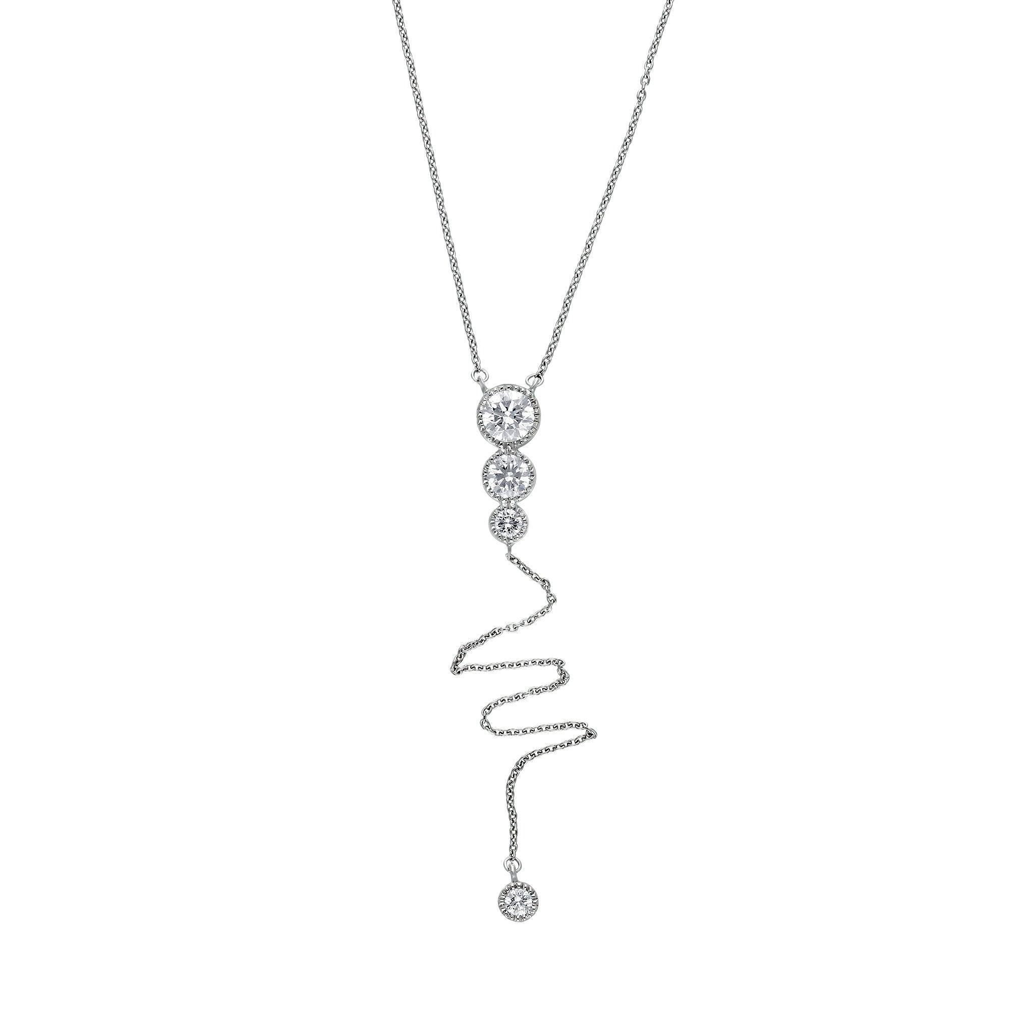 Lariat Necklace 1.0Ctw - Necklace - gemstone - jewelry