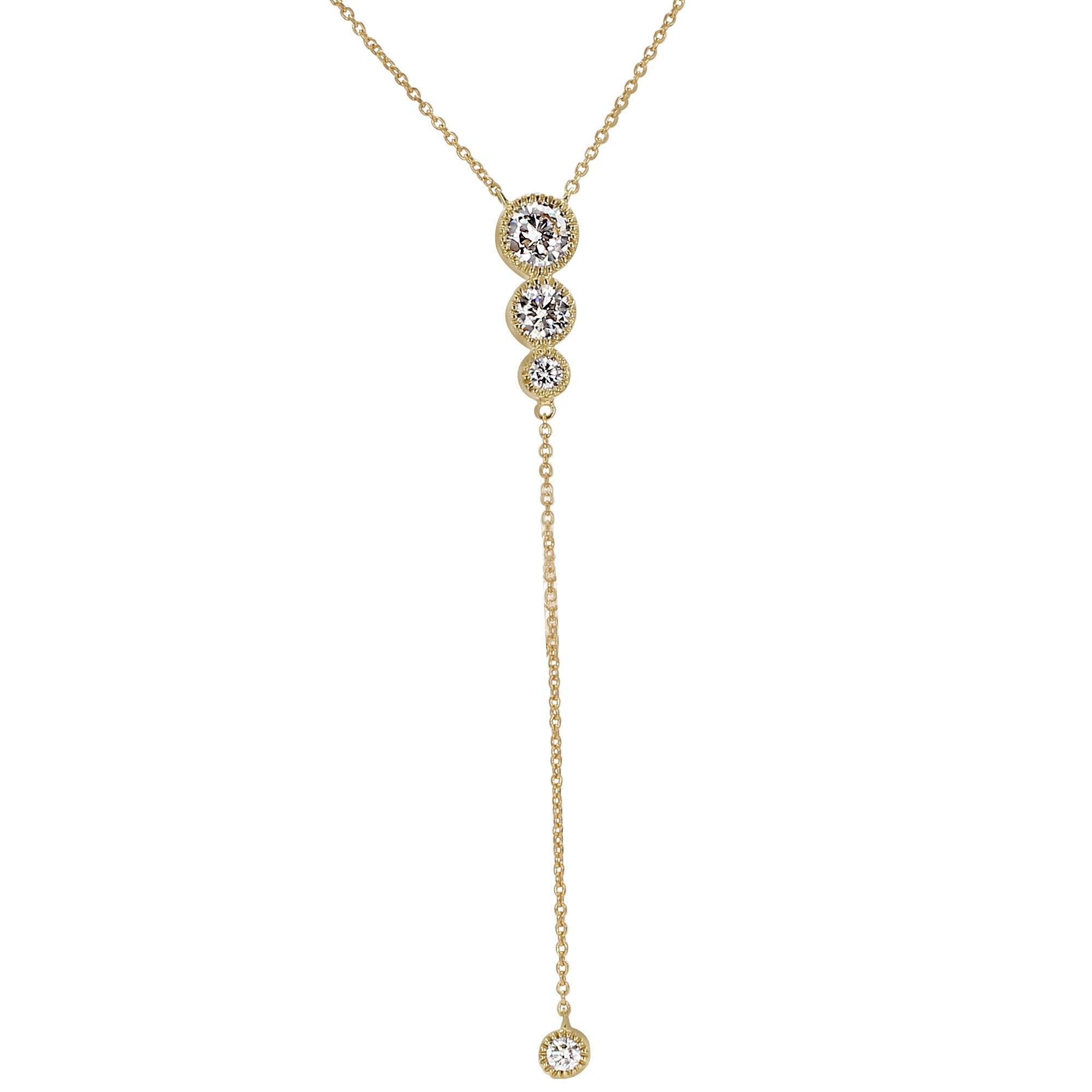 Lariat Necklace 1.0Ctw - Necklace - gemstone - jewelry
