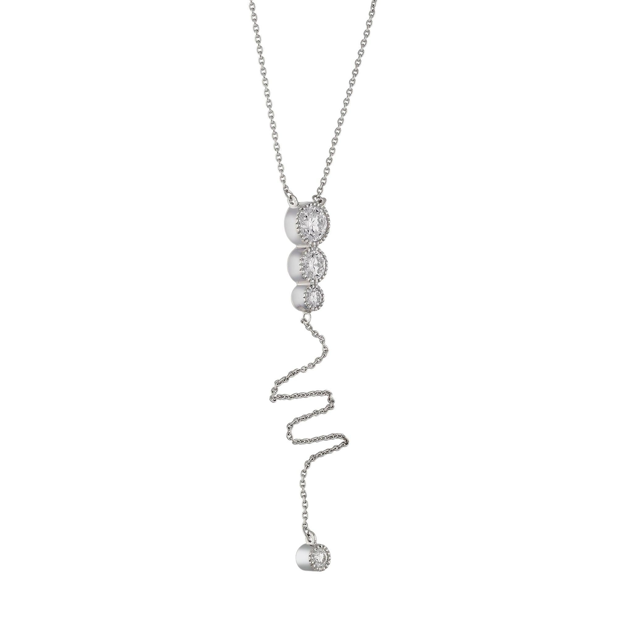 Lariat Necklace 1.0Ctw - Necklace - gemstone - jewelry