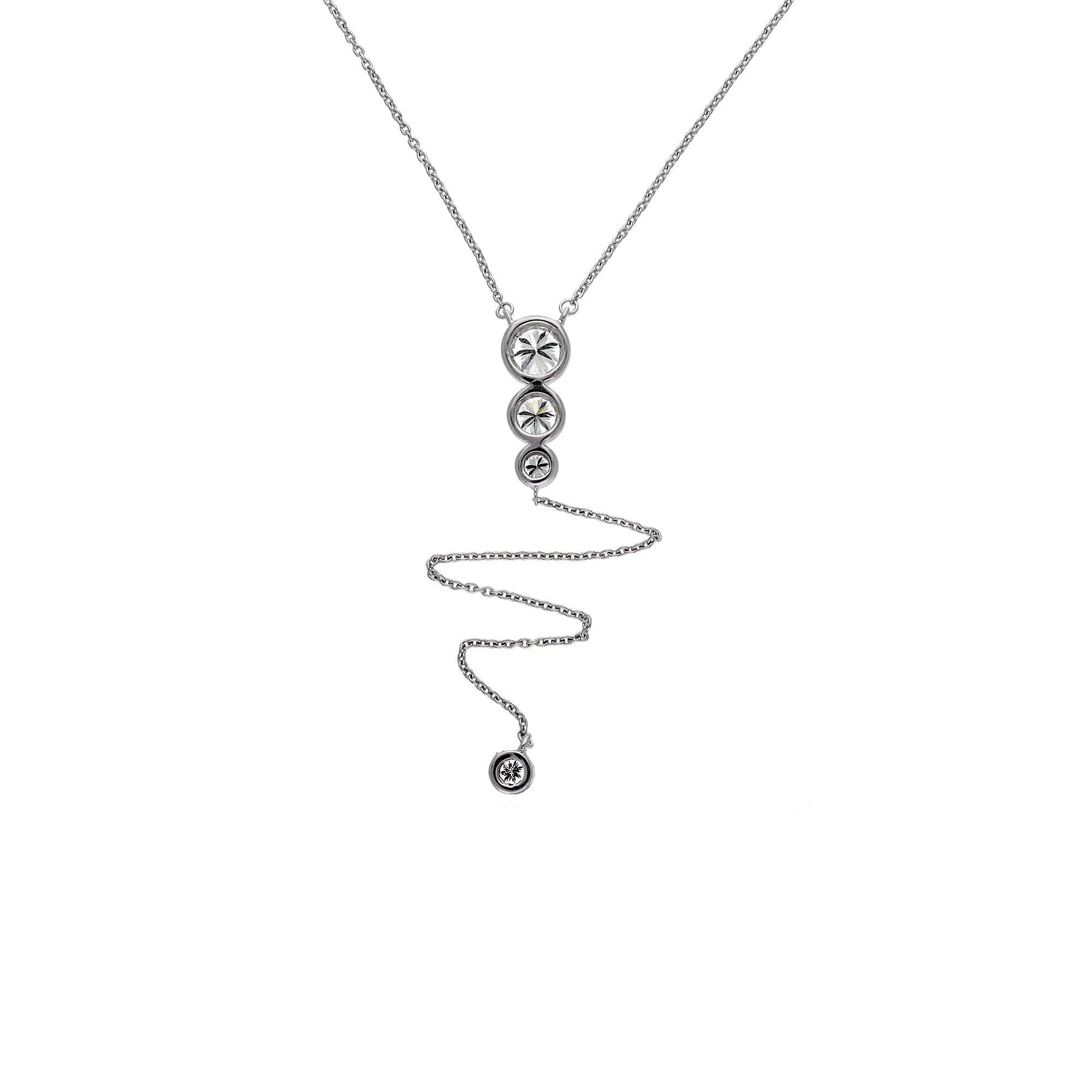 Lariat Necklace 1.0Ctw - Necklace - gemstone - jewelry